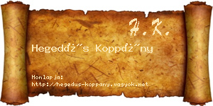 Hegedűs Koppány névjegykártya