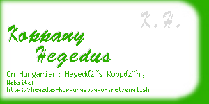 koppany hegedus business card