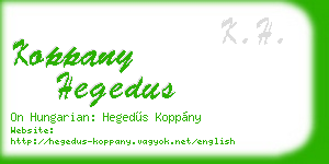 koppany hegedus business card